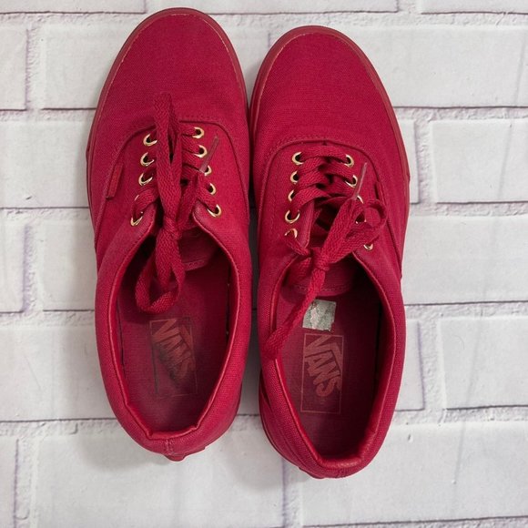 VANS All Red Canvas low top Skate Shoes - Picture 9 of 10
